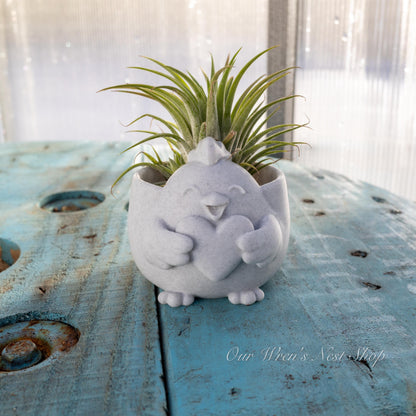 Happy Chicken with Heart Planter – 3D Printed Flower Pot for Garden & Home Decor