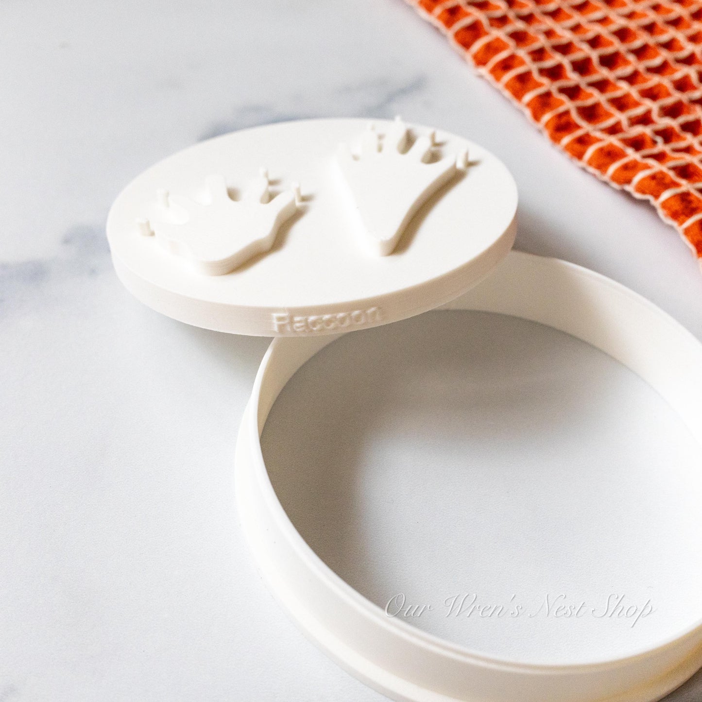 3D Printed Raccoon Track Stamp and Cutter Set, Educational Nature Tool