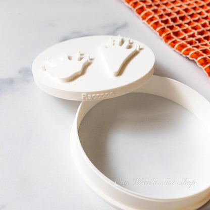 3D Printed Raccoon Track Stamp and Cutter Set, Educational Nature Tool