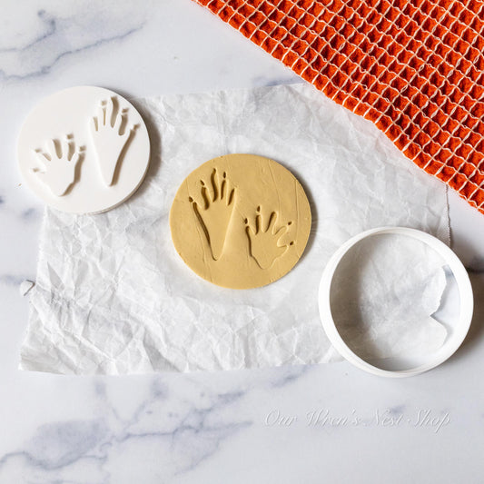 3D Printed Raccoon Track Stamp and Cutter Set, Educational Nature Tool