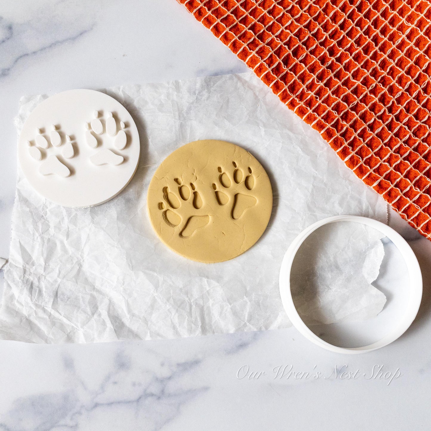 3D Printed Coyote Track Stamp and Cutter Set, Educational Nature Tool
