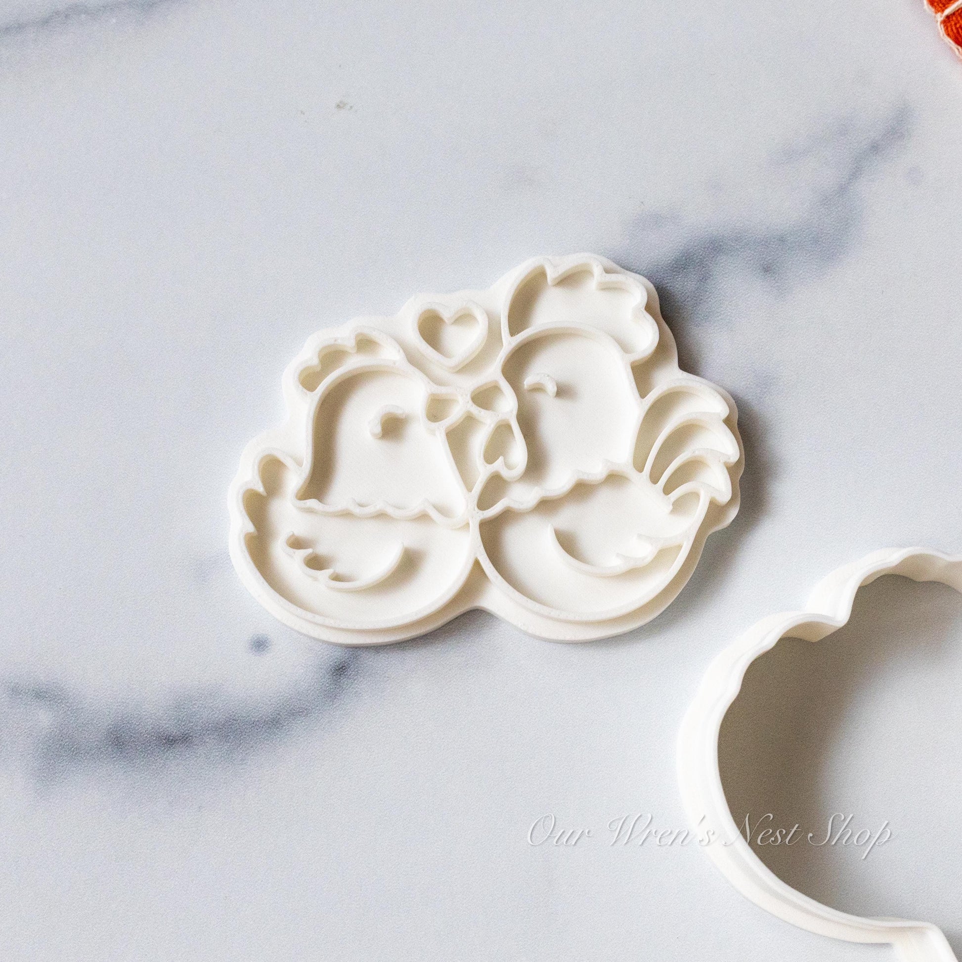 3D Printed Hen & Rooster Sweethearts Stamp and Cookie Cutter Set