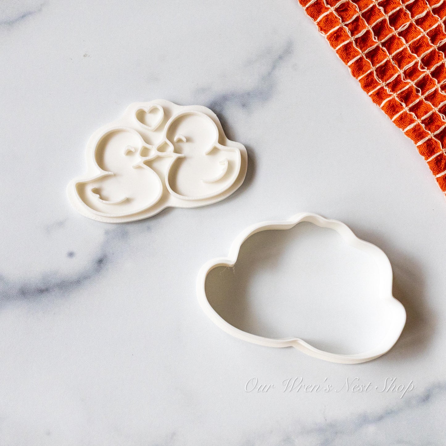 3D Printed Duck Sweethearts Stamp and Cookie Cutter Set