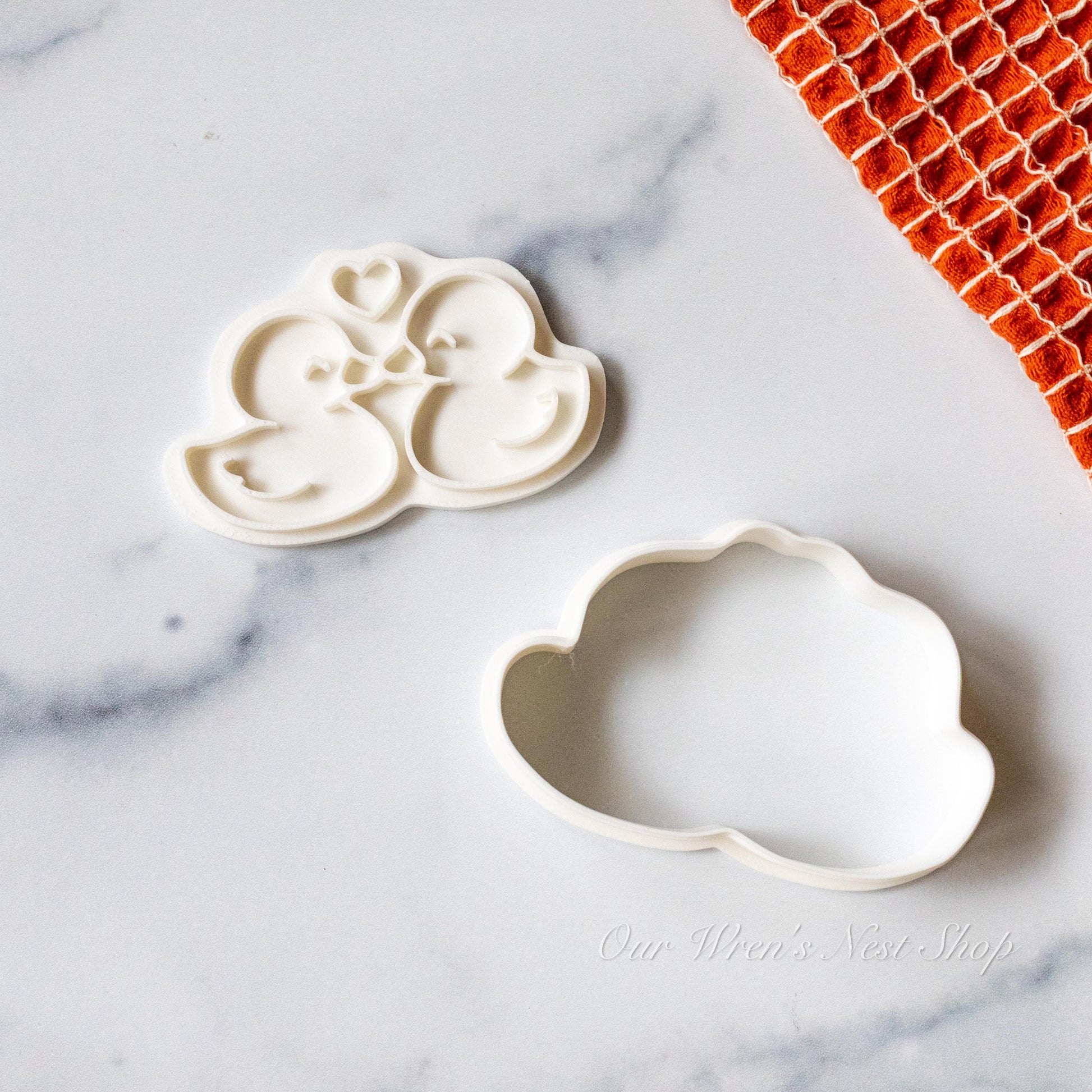 3D Printed Duck Sweethearts Stamp and Cookie Cutter Set