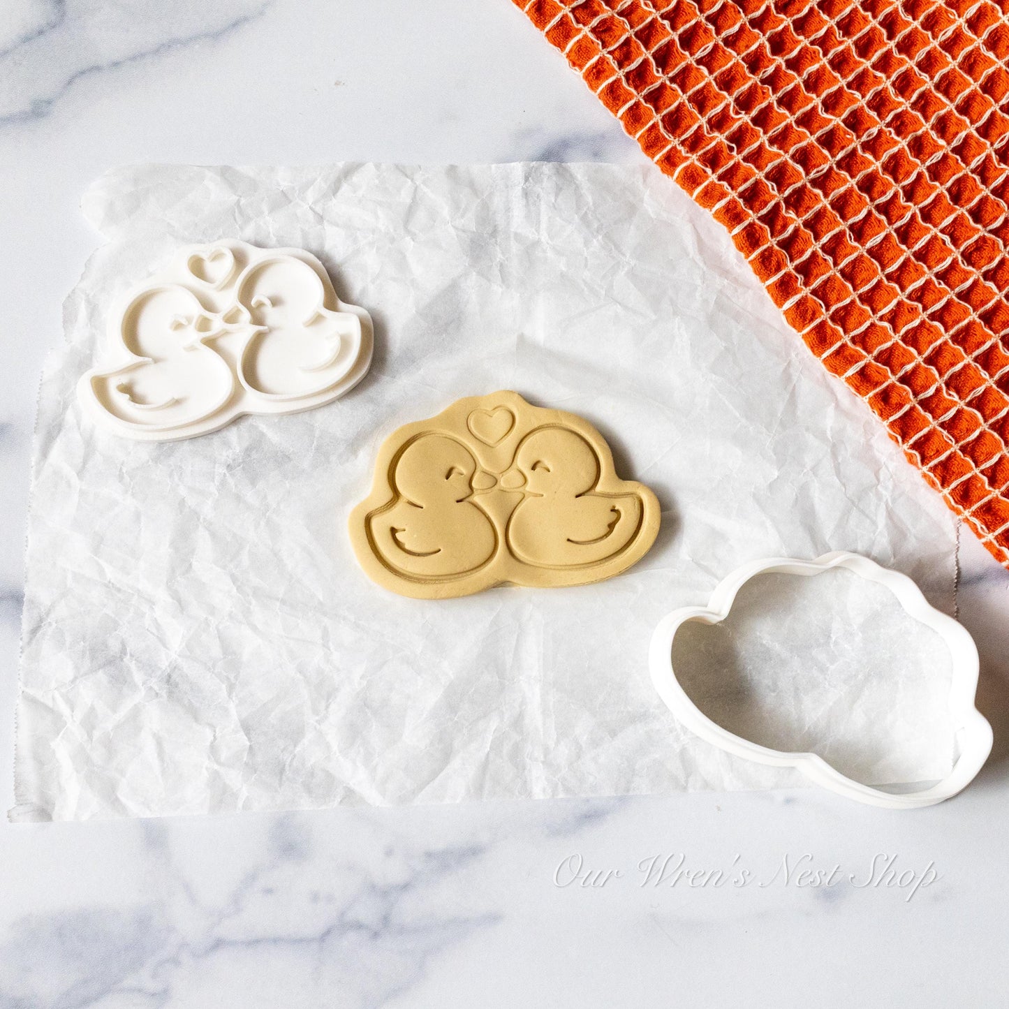 3D Printed Duck Sweethearts Stamp and Cookie Cutter Set