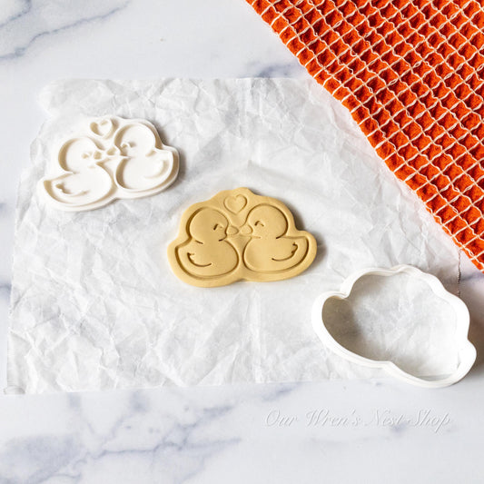 3D Printed Duck Sweethearts Stamp and Cookie Cutter Set