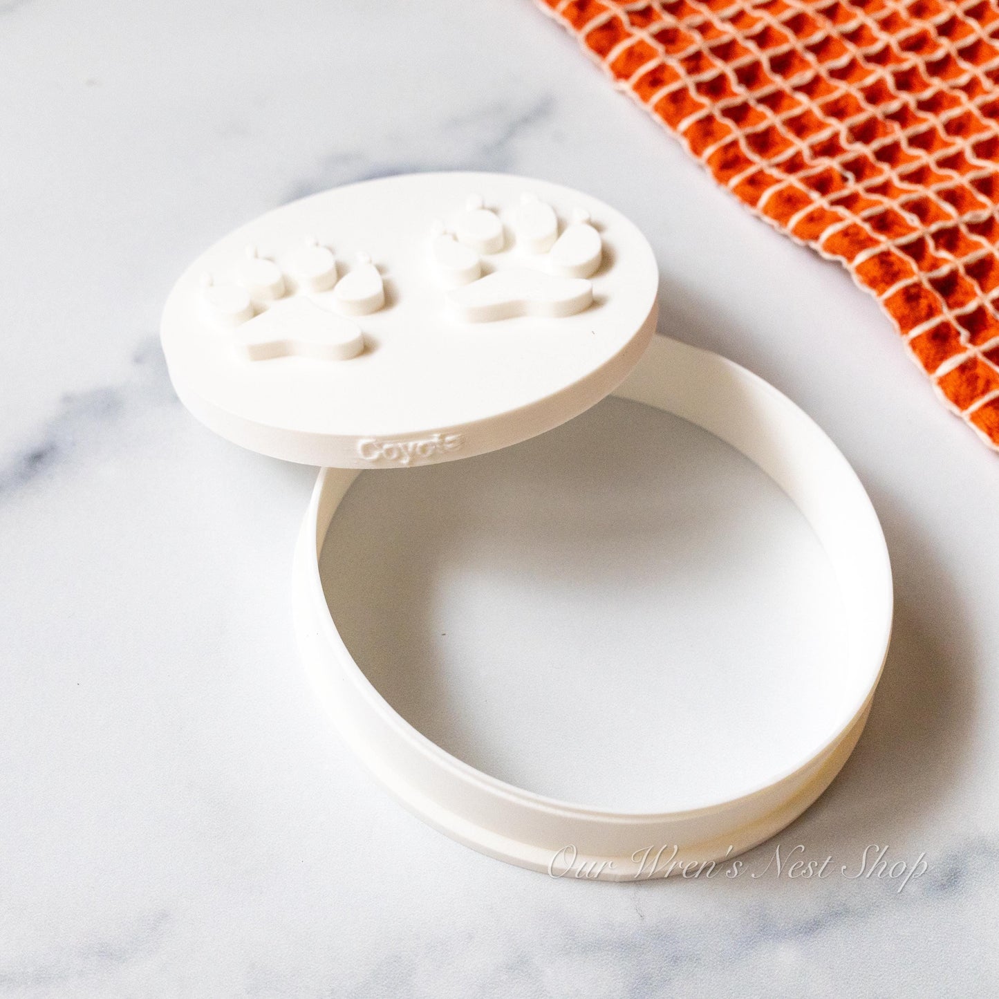 3D Printed Coyote Track Stamp and Cutter Set, Educational Nature Tool