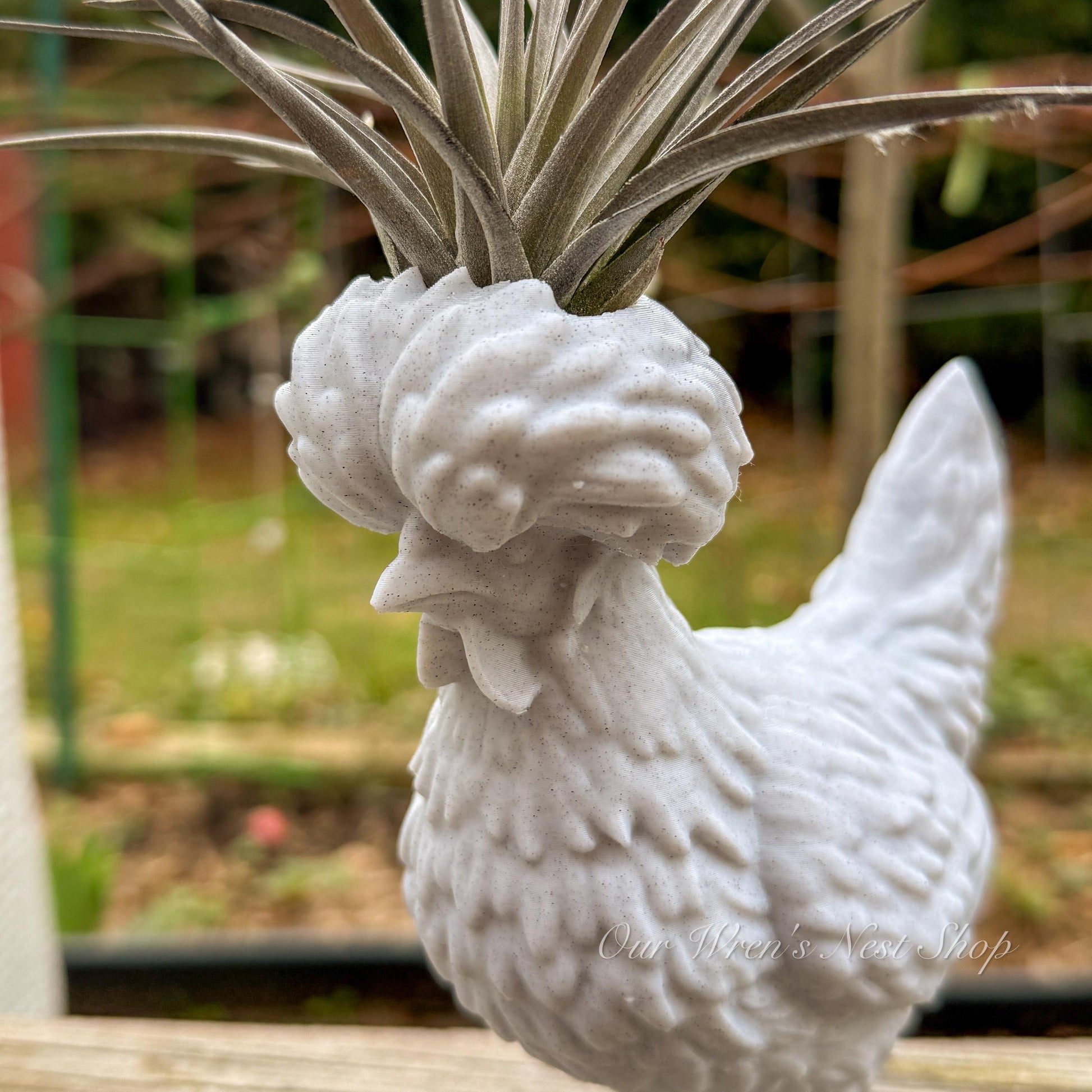 Polish Chicken Air Plant Planter – 3D Printed Flower Pot for Garden & Home Decor - Improved Design!