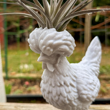 Polish Chicken Air Plant Planter – 3D Printed Flower Pot for Garden & Home Decor - Improved Design!