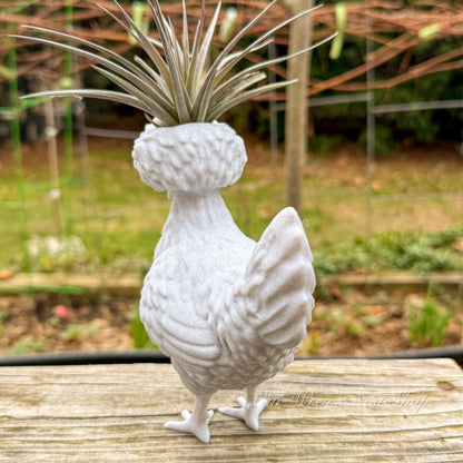 Polish Chicken Air Plant Planter – 3D Printed Flower Pot for Garden & Home Decor - Improved Design!
