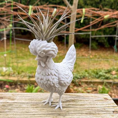 Polish Chicken Air Plant Planter – 3D Printed Flower Pot for Garden & Home Decor - Improved Design!