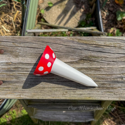 Mushroom Bee Waterer – 3D Printed Garden Pollinator Cup (Red and White)