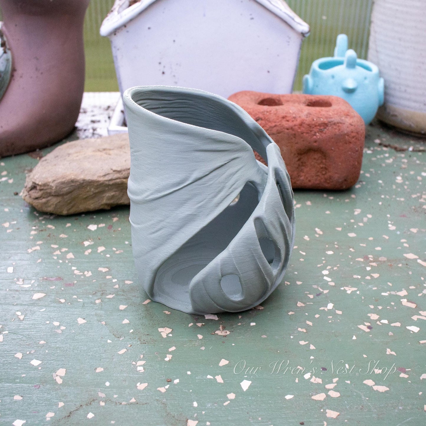 Monstera Leaf Air Plant Holder – 3D Printed Planter for Home Decor