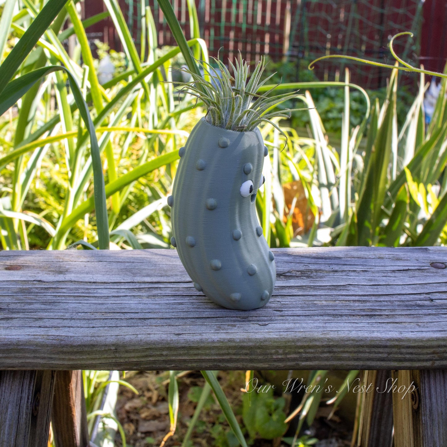 Pete the Pickle Air Plant Planter – 3D Printed Flower Pot for Garden & Home Decor