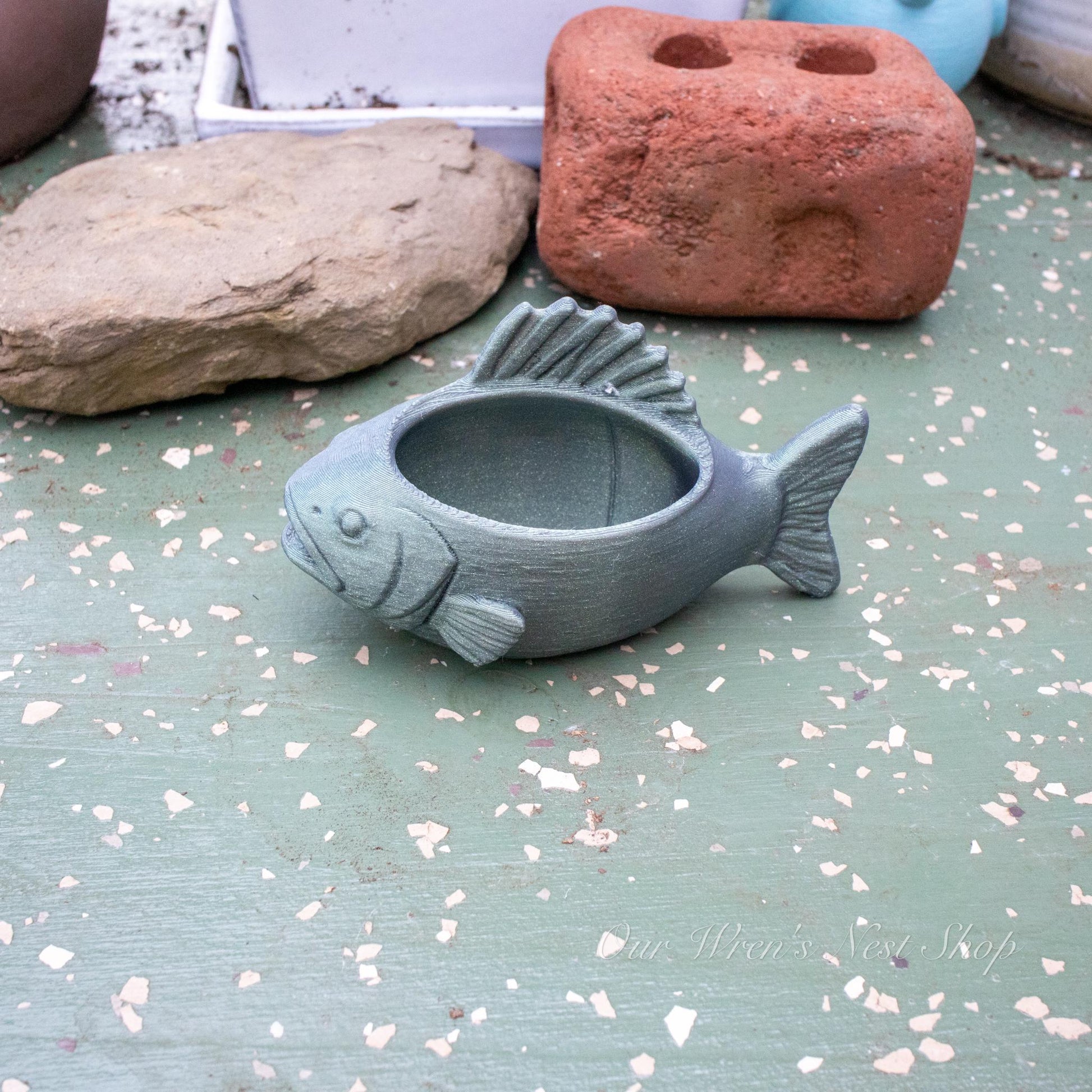 Lake Fish Air Plant Planter – 3D Printed Flower Pot for Garden & Home Decor