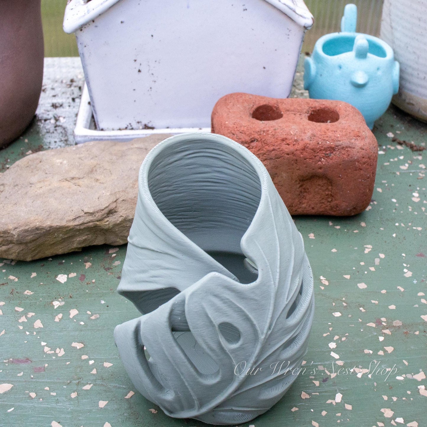 Monstera Leaf Air Plant Holder – 3D Printed Planter for Home Decor
