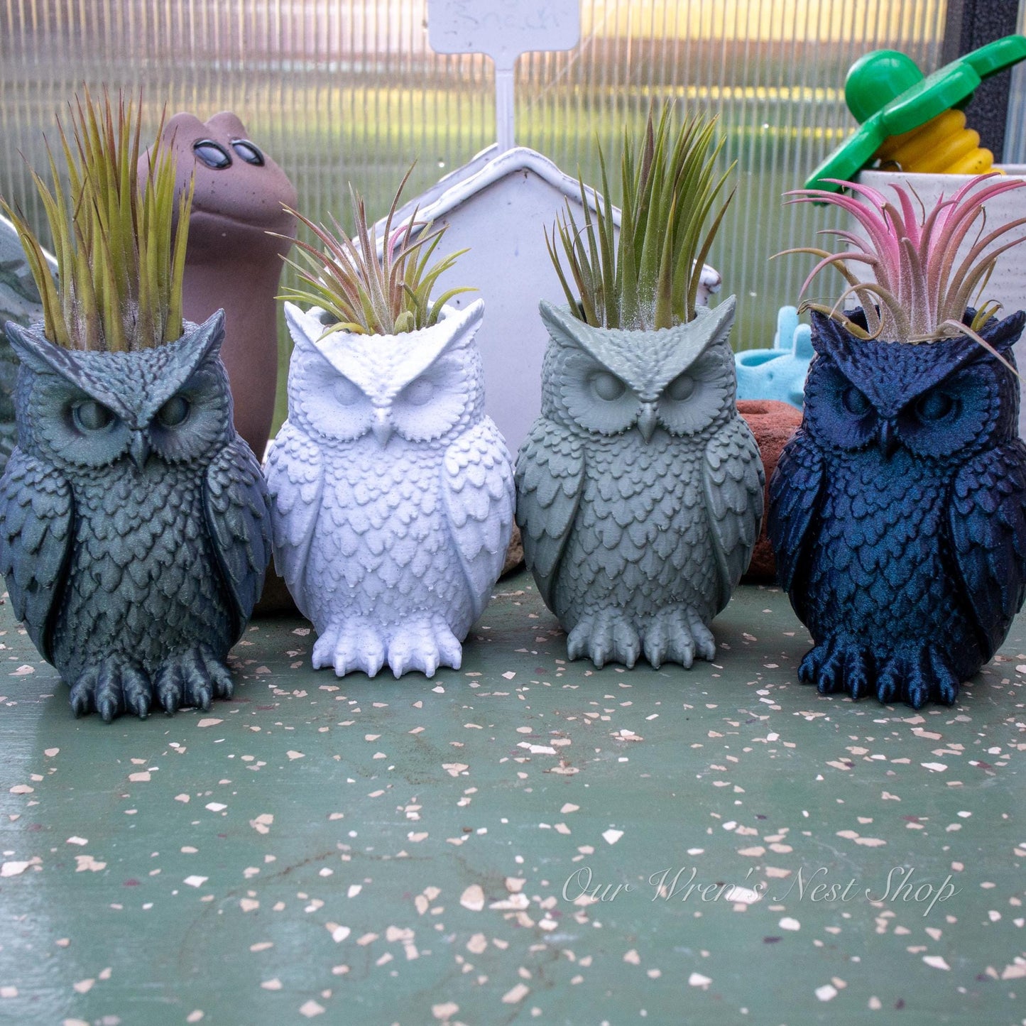 Woodland Owl Air Plant Planter – 3D Printed Flower Pot for Garden & Home Decor