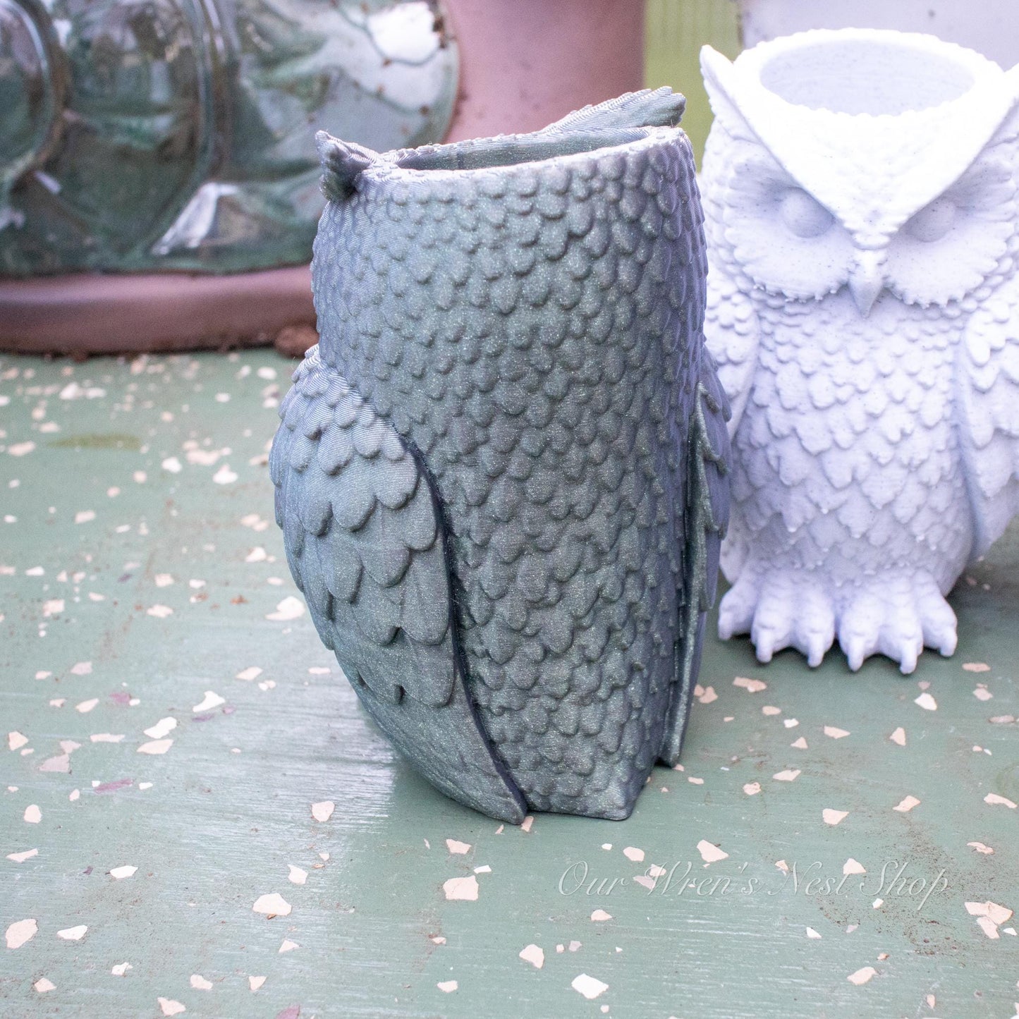 Woodland Owl Air Plant Planter – 3D Printed Flower Pot for Garden & Home Decor