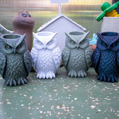 Woodland Owl Air Plant Planter – 3D Printed Flower Pot for Garden & Home Decor