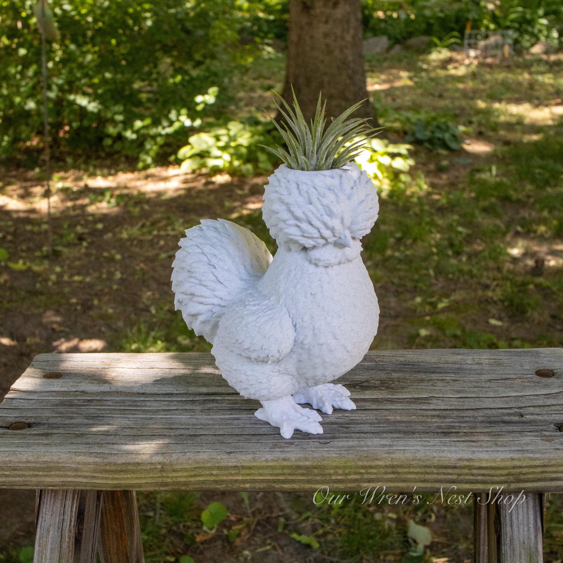 Silkie Chicken Air Plant Planter – 3D Printed Farmhouse Garden Decor
