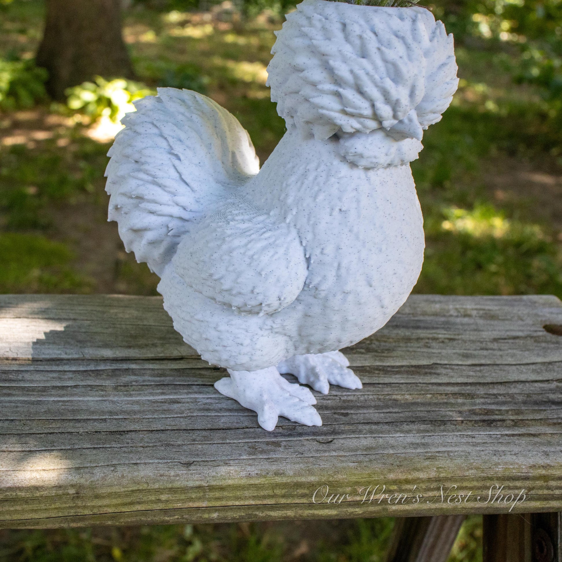 Silkie Chicken Air Plant Planter – 3D Printed Farmhouse Garden Decor