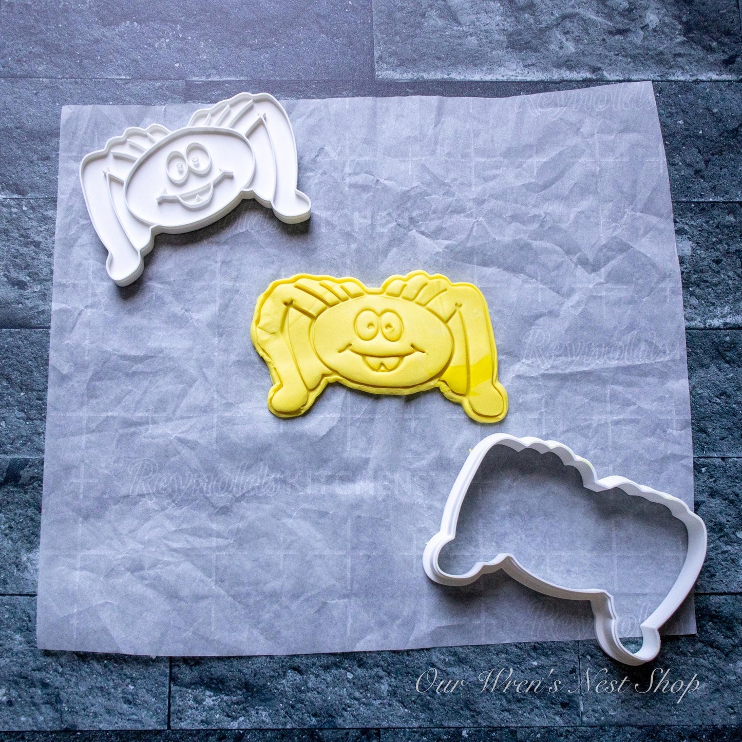 3D Printed Silly Spider Stamp and Cookie Cutter Set