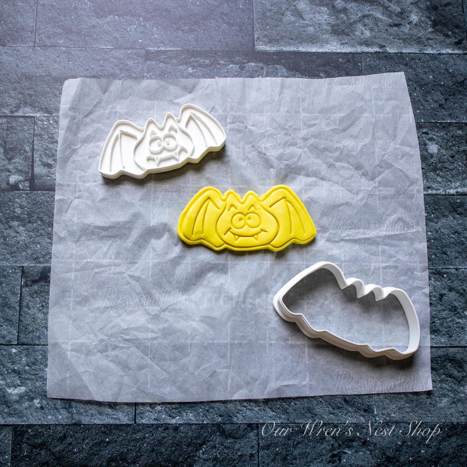 3D Printed Berry Bat Stamp and Cookie Cutter Set