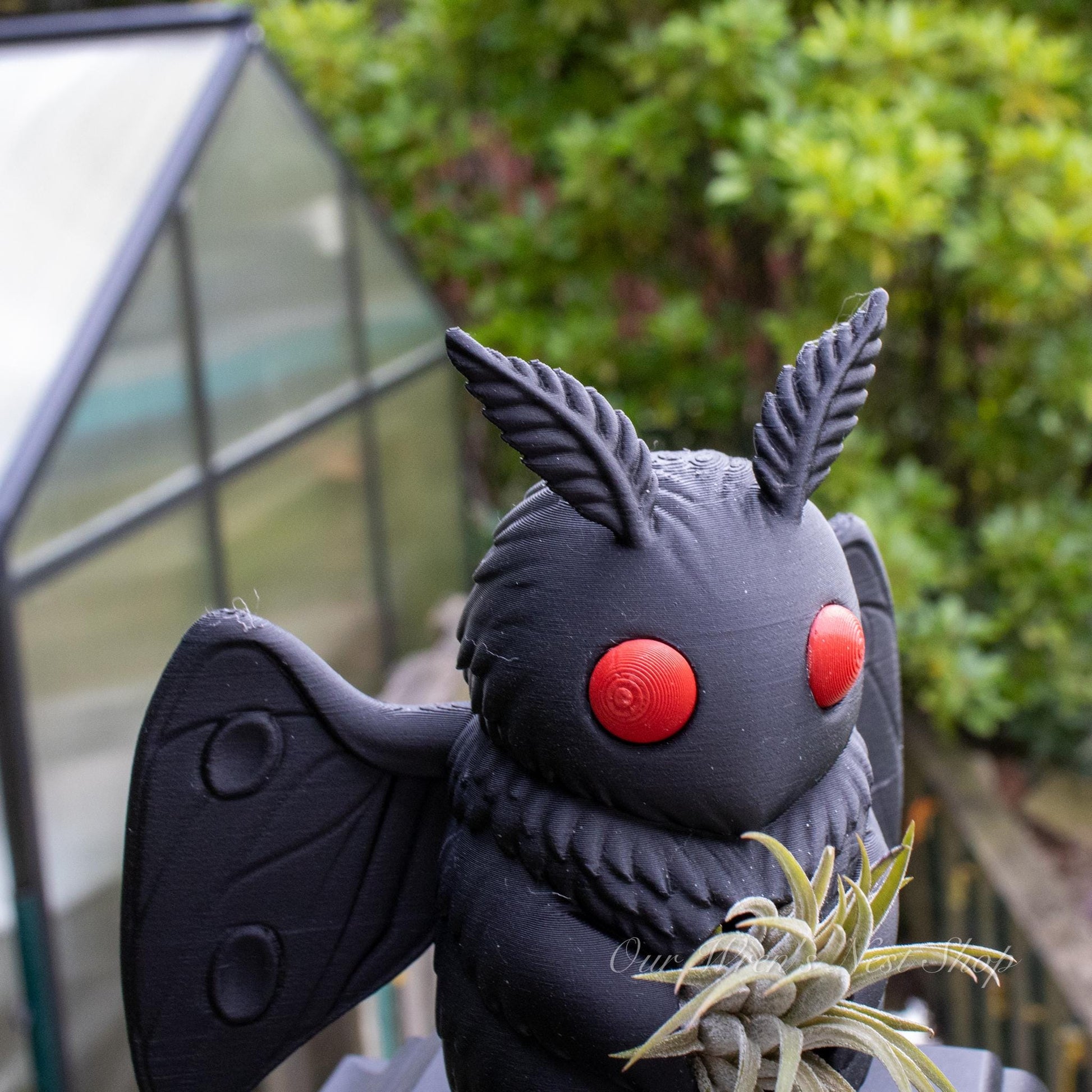 Midnight Mothling Air Plant Planter | 3D Printed Spooky Collectible | Mothman Inspired Decor