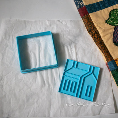 3D Printed Quilt Block Cookie Cutter & Stamp Set - Schoolhouse Design