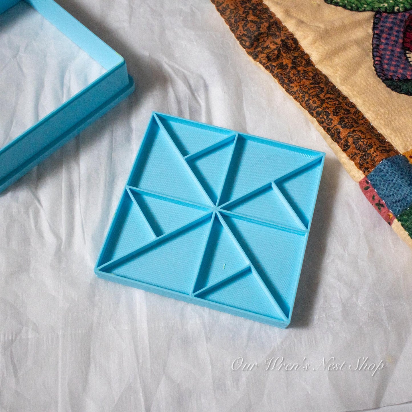3D Printed Quilt Block Cookie Cutter & Stamp Set - Windmill Design